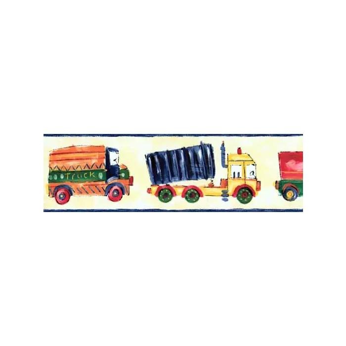 Childrens Truck Drawing Wall Paper Border