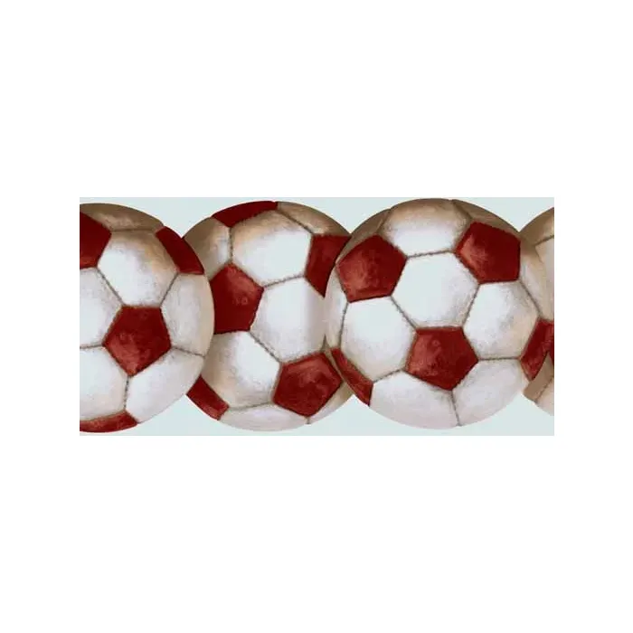 Red Soccer Balls Die Cut Wallpaper Border