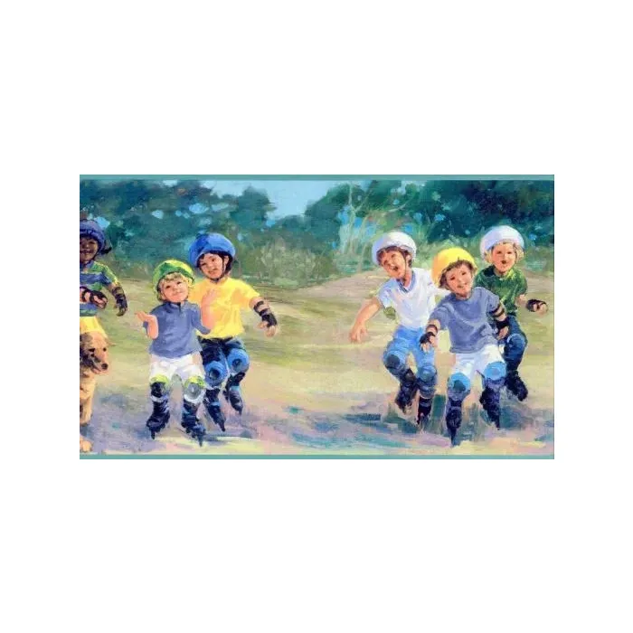 Skating Children Wallpaper Border