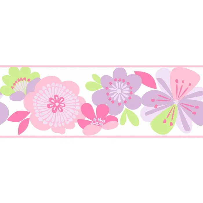 Large Floral Fun Wallpaper Border KS2225B