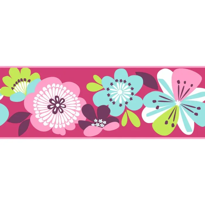 Retro Wow Floral Wallpaper Border KS2228B