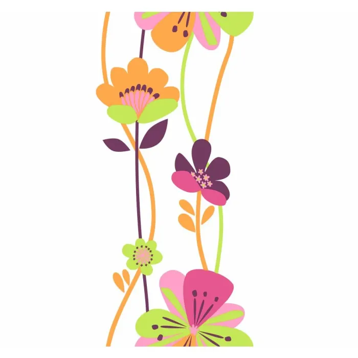 Large Bright Floral Stripe Wallpaper KS2235