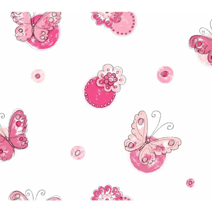 Pink Butterfly Circle Wallpaper KS2258