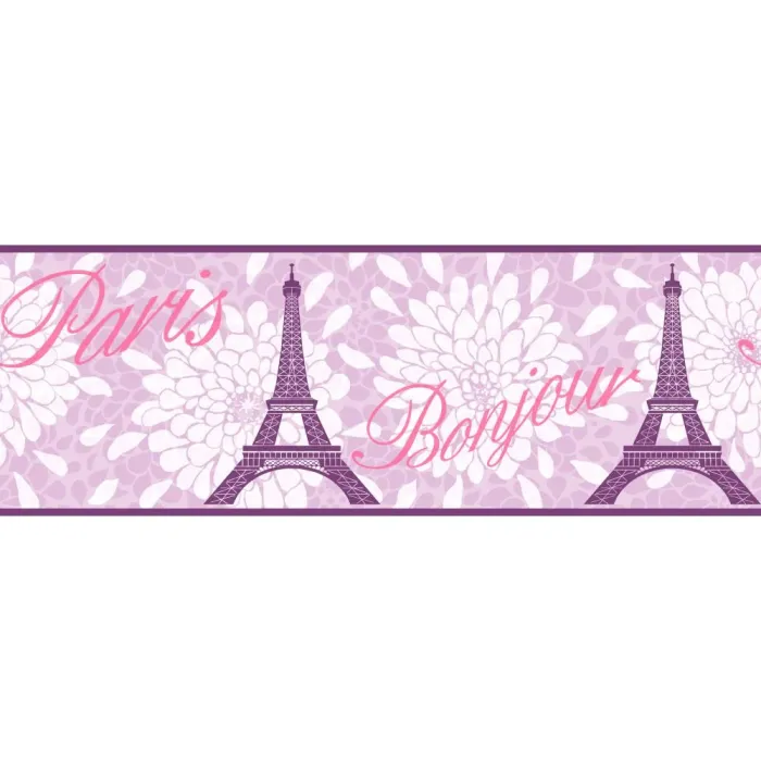 Purple Paris Wallpaper Border KS2265B