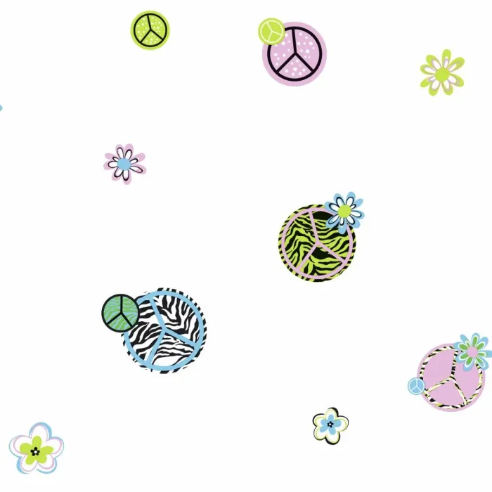 Peace Sign and Zebra Print Wallpaper KS2279