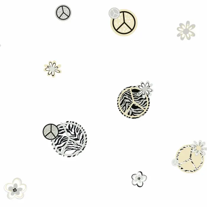 Zebra Print Peace Signs Wallcovering KS2281