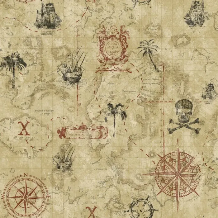 Cool Kids Pirate Map Wallpaper