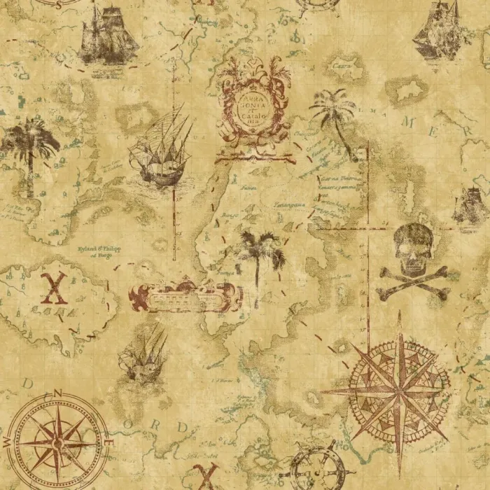 Cool Kids Pirate Map Wallpaper