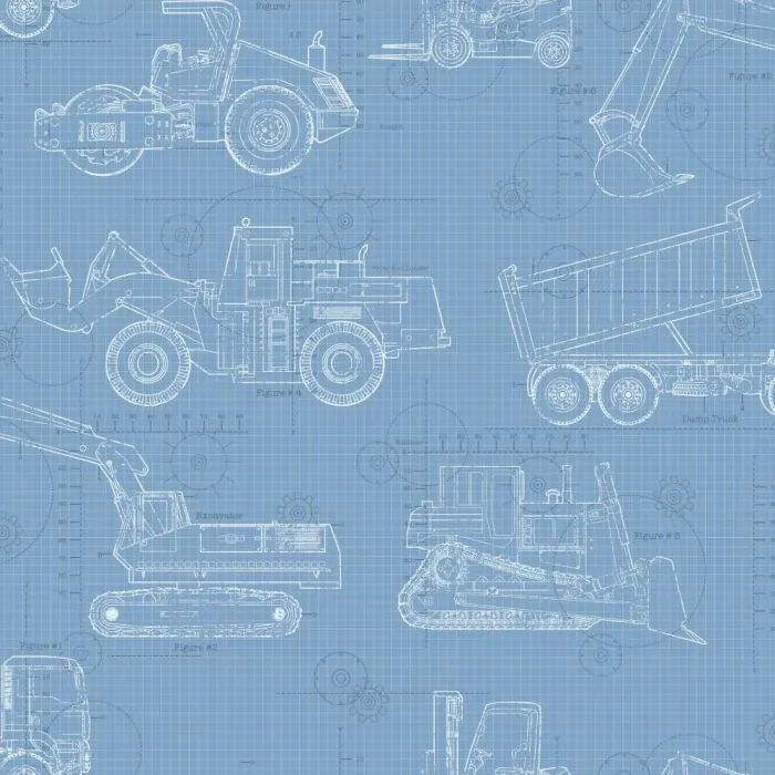 Cool Kids Construction Blueprint Wallpaper
