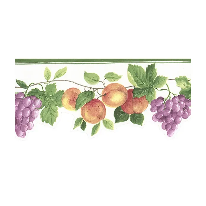 Hybrid Fruit Wallpaper Border Green, Purple, Orange Norwall Wallcovering KT77917DC