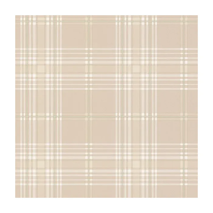 Chic Plaid Wallpaper Beige, Green Norwall Wallcovering KV27421