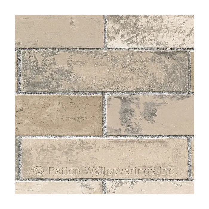 Swiss Brick Wallpaper Cream, Beige, Tan Norwall Wallcovering KV27423