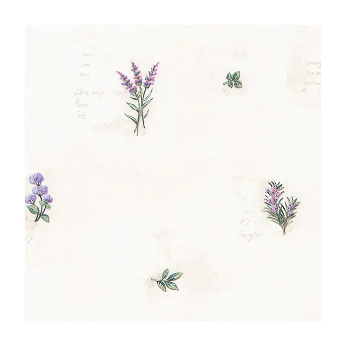 Herb Flowers Sidewall Wallpaper Pink, Green, Beige Norwall Wallcovering KV27431