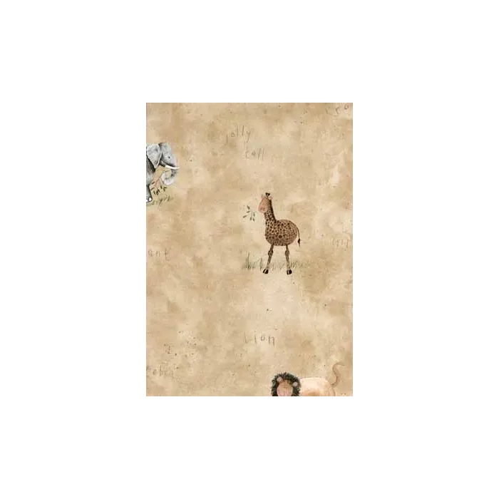 Tan Nursery Safari Wallpaper 