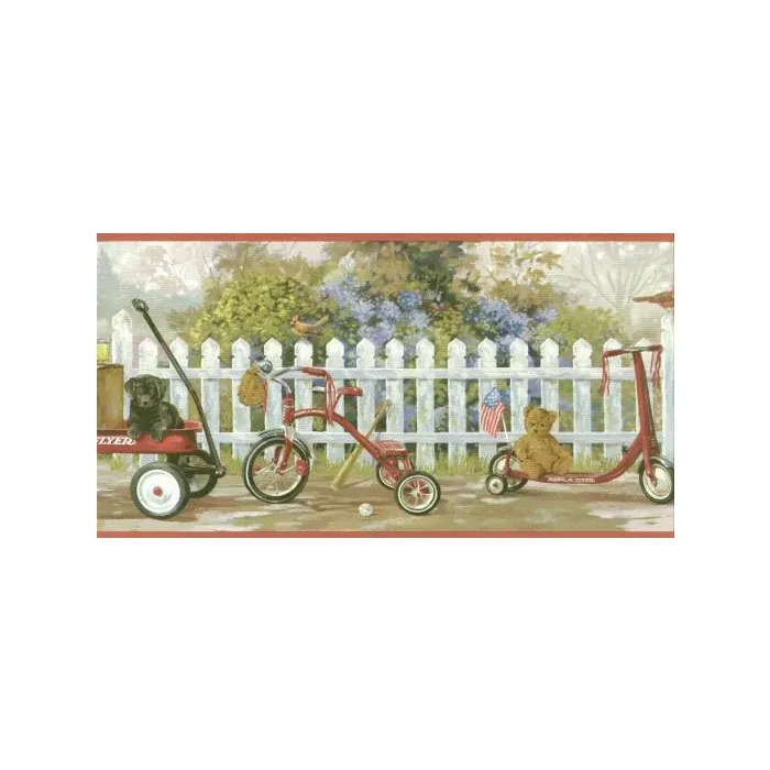 Red Tricycle Wallpaper Border