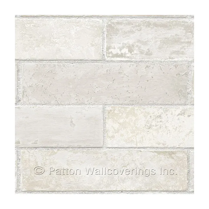 Swiss Brick Wallpaper Cream, Gray Norwall Wallcovering LL29532