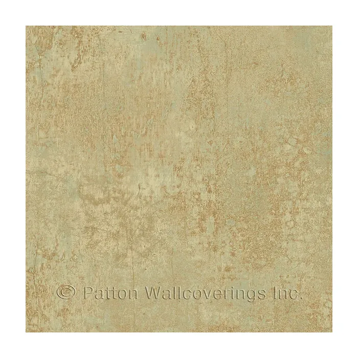 Frost Wallpaper Green, Metallic Copper Norwall Wallcovering LL36202