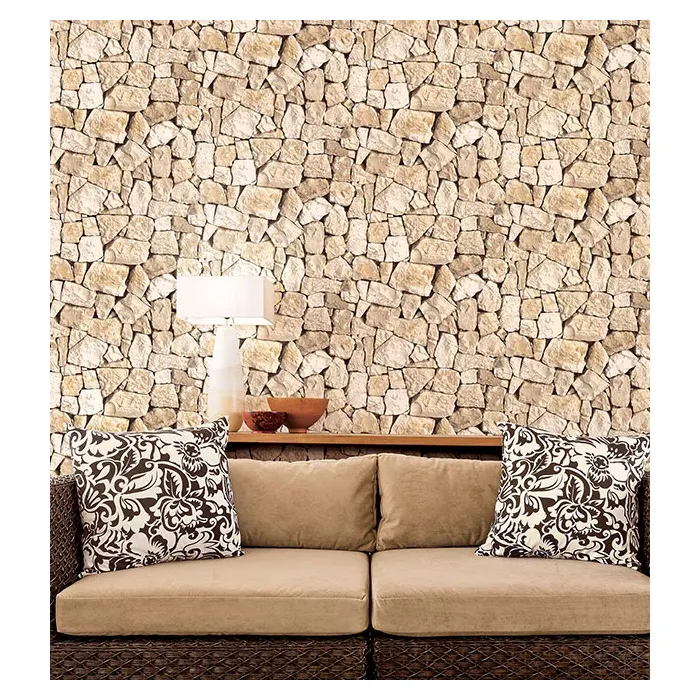 Spanish Stone Wallpaper Light Ochre, Brown Norwall Wallcovering LL36217