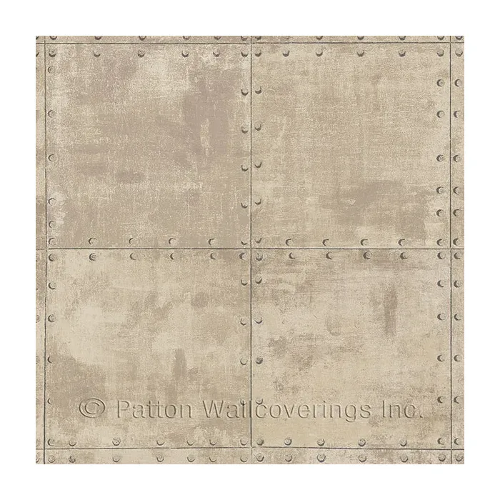 Steel Tile Wallpaper Beige, Brown Norwall Wallcovering LL36227