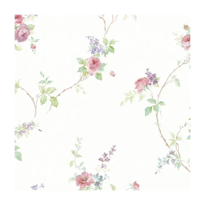 In-Register White Wedding Trail Wallpaper Pink, Purple, Blue Norwall Wallcovering MD29402