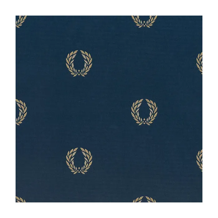 In Register Laurel Leaf Wallpaper Navy, Metallic Gold Norwall Wallcovering MD29410