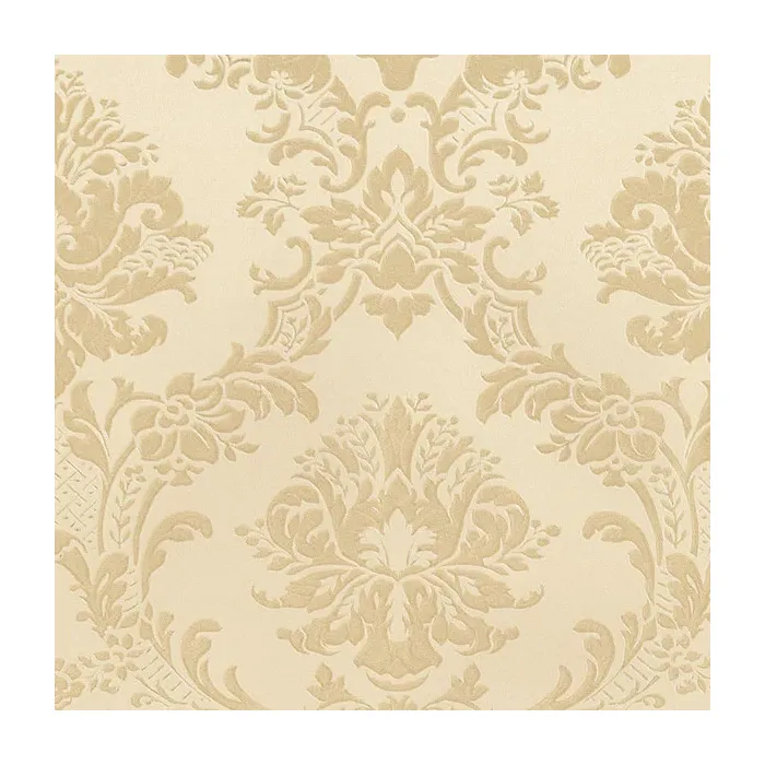 In Register Classic Damask Wallpaper Dark Cream Norwall Wallcovering MD29435