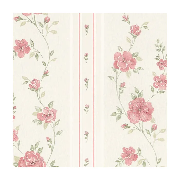 In Register Rose Stripe Wallpaper Ivory, Blush, Pink Norwall Wallcovering MD29443