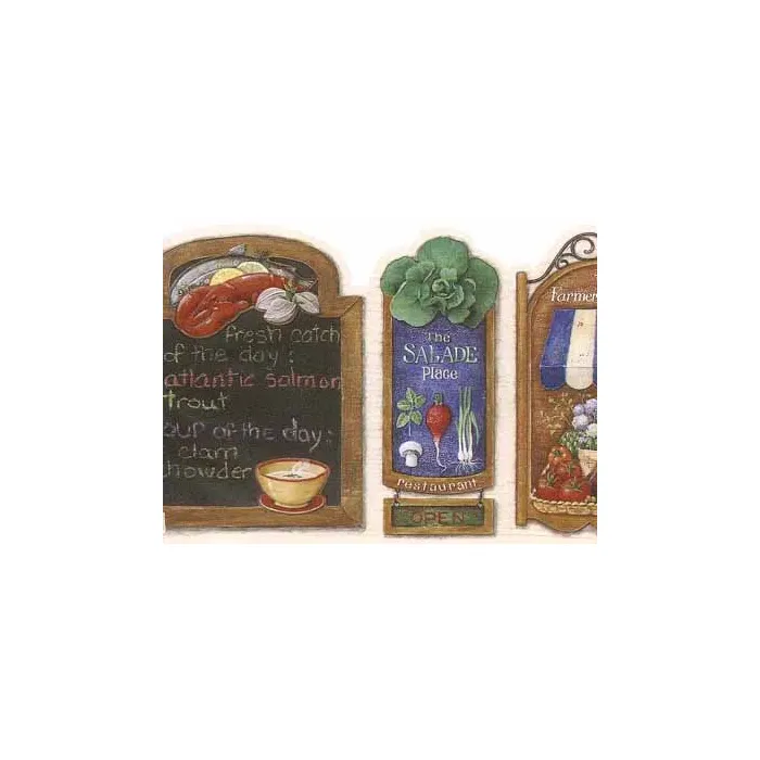 Market Fresh Chef Wallpaper Border