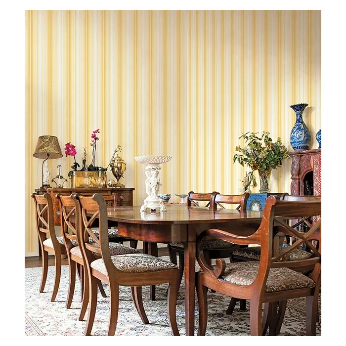 Organic Stripe Wallpaper Yellow Norwall Wallcovering MH36509