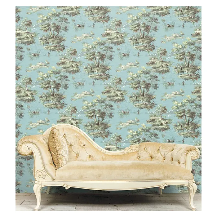 La Campagne Wallpaper Turquoise Norwall Wallcovering MH36517