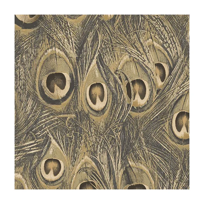 Peacock Wallpaper Metallic Gold, Ochre Norwall Wallcovering MH36521