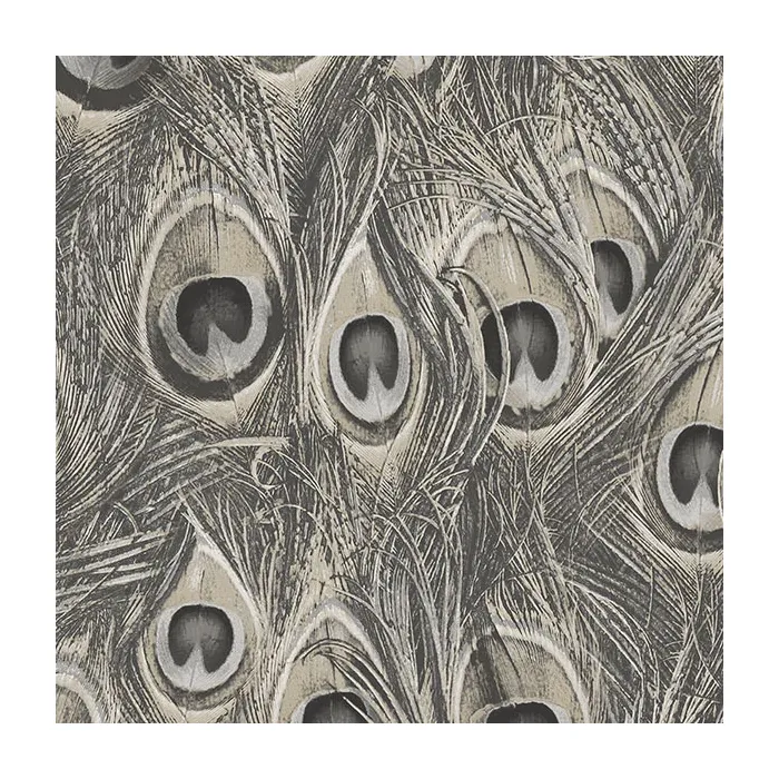 Peacock Wallpaper Taupe, Grey Norwall Wallcovering MH36522