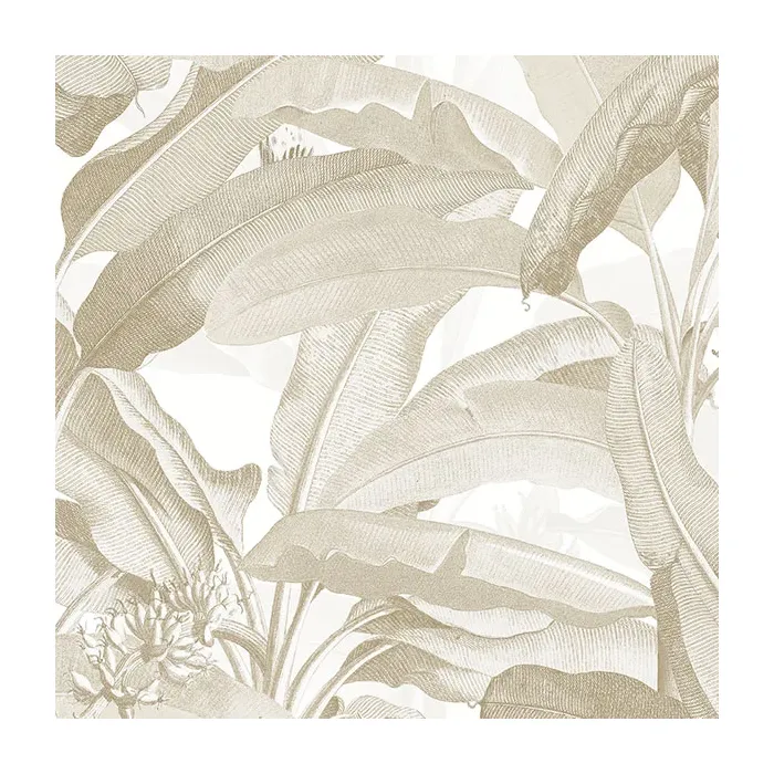 Polynesian Leaves Wallpaper Tan, Beige Norwall Wallcovering MH36536