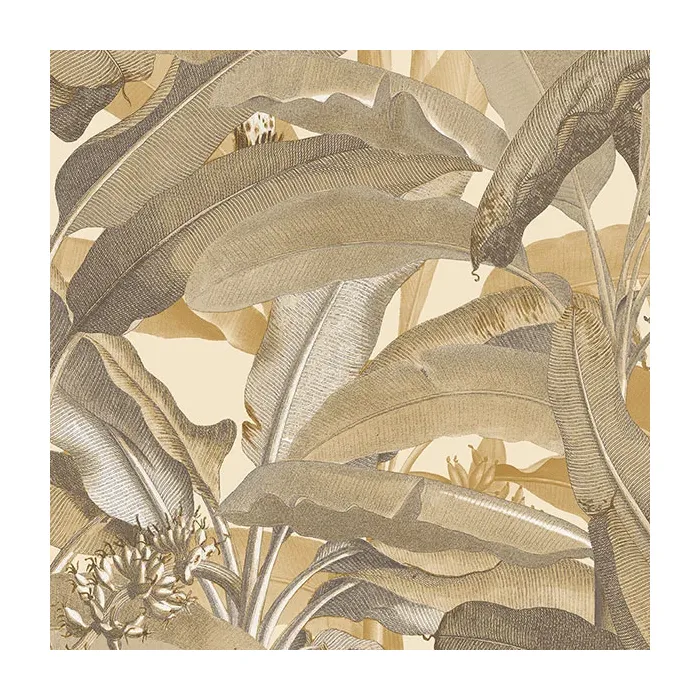 Polynesian Leaves Wallpaper Ochre Norwall Wallcovering MH36537