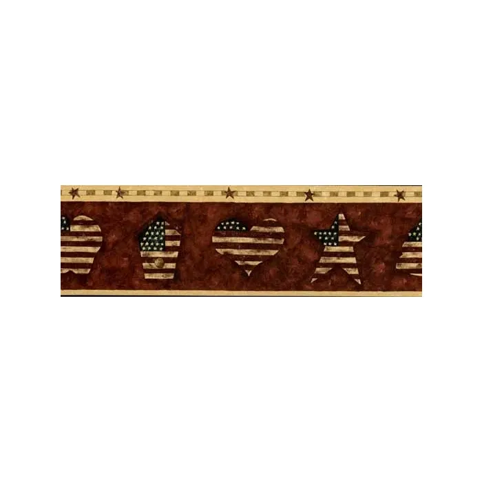 Americana Star and Hearts Wallpaper Border