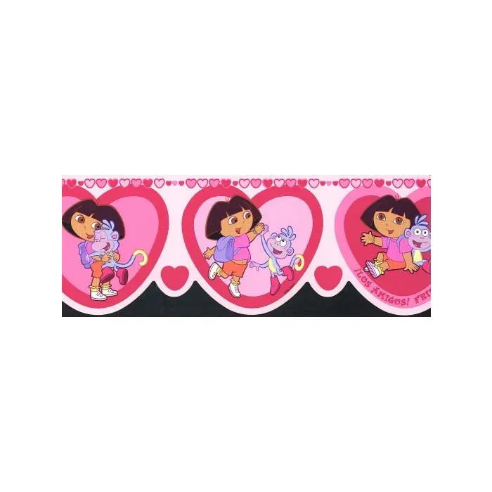 Die Cut Hearts Dora Wallpaper Border NK2108DC