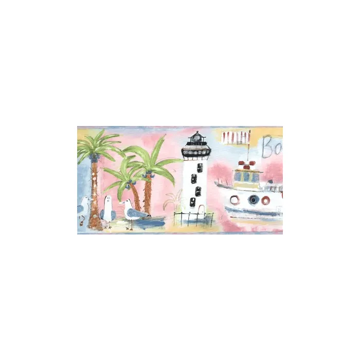 Nautical Water Colored Wallpaper Border NT5750B