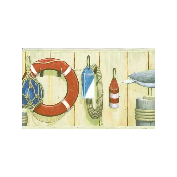 Red and Blue Sea Life Wallpaper Border