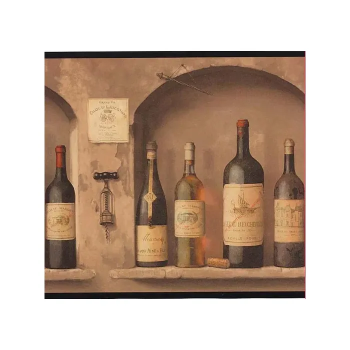 Wine Bottle Niche Wallpaper Border
