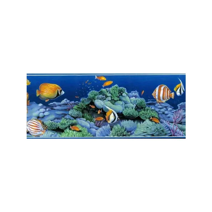 Blue Tropical Fish Wallpaper Border