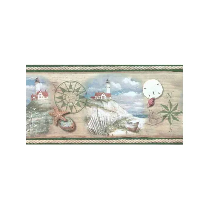 Lighthouse and Seaside Wallpaper Border