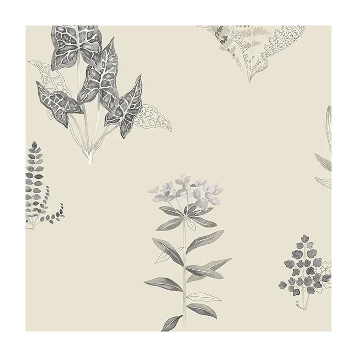 Ferns Wallpaper Grey, Beige Norwall Wallcovering PA34229