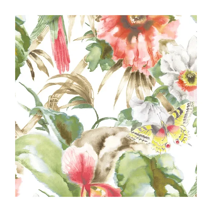 Palm Beach Parrot Wallpaper Red, Green Norwall Wallcovering PA34244