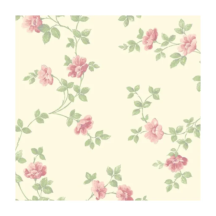 Historic Rose Trail Wallpaper Cream, Pink, Green Norwall Wallcovering PP27701