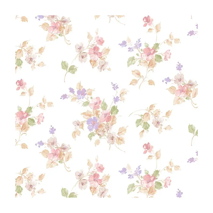 Blossom Mini Wallpaper Pink, Purple, Green Norwall Wallcovering PP27747