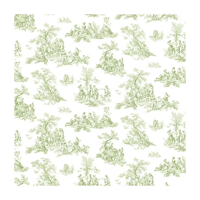 Small Toile Wallpaper Green Norwall Wallcovering PP27800