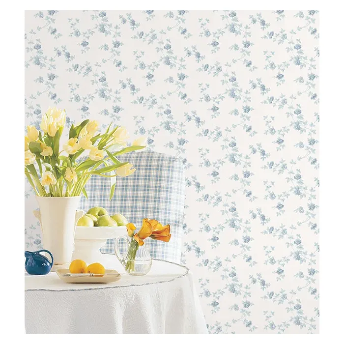 Historic Rose Trail Wallpaper Blue Norwall Wallcovering PP35506