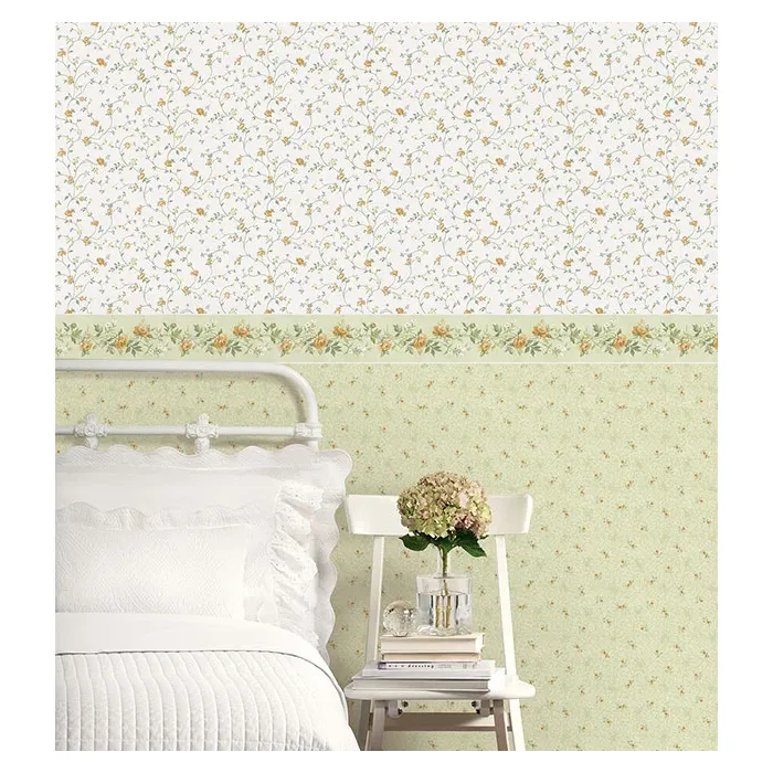 Isabella Wallpaper Green, Yellow Norwall Wallcovering PP35514