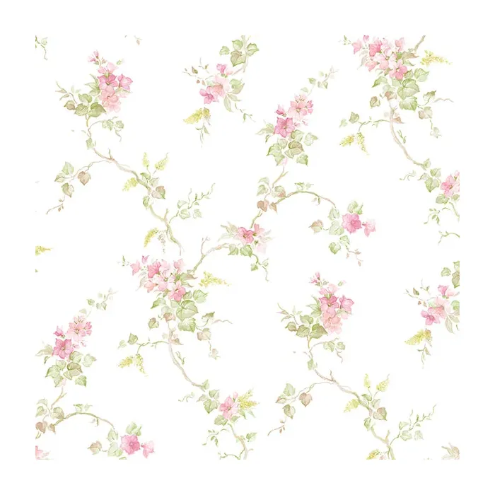 Ivy Trail Wallpaper Pink, Green Norwall Wallcovering PP35530