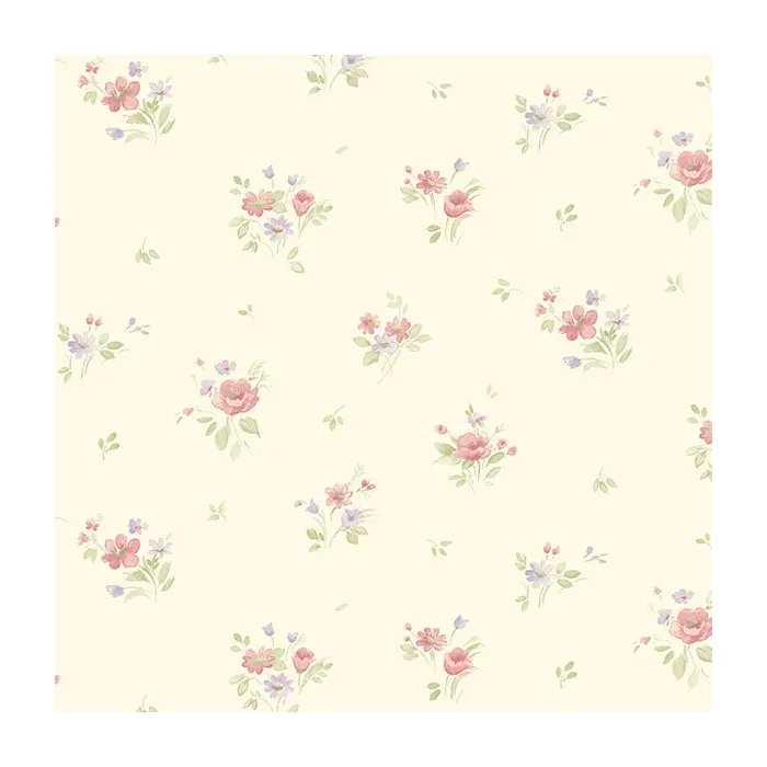 Rainbow Floral Wallpaper Cream, Purple, Pink Norwall Wallcovering PP35541